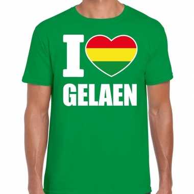 Carnaval i love gelaen t shirt groen heren2020