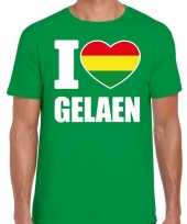 Carnaval i love gelaen t shirt groen heren
