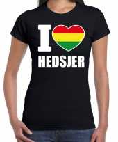 Carnaval i love hedsjer t shirt zwart dames
