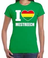 Carnaval i love mestreech t shirt groen dames