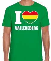 Carnaval i love vallekeberg t shirt groen heren