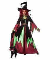 Halloween heksen carnavalskleding groen rood vrouwen