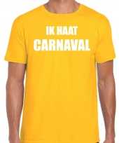 Ik haat carnaval verkleed t-shirt carnavalskleding geel heren