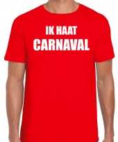 Ik haat carnaval verkleed t shirt carnavalskleding rood heren