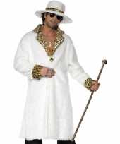 Wit pooier carnavalskleding heren